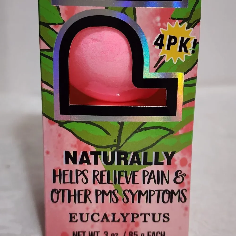 New Onyx Bathhouse PMS‎ Infused Eucalyptus 4 Bath Bombs Set 12 oz 340 gr